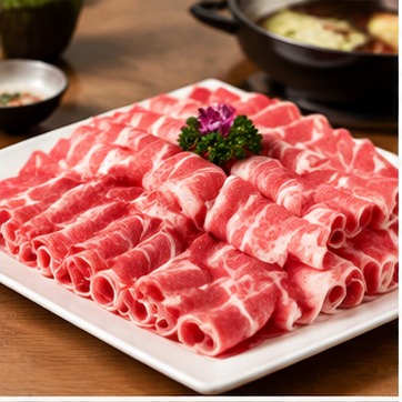 火锅肉片餐盘示意