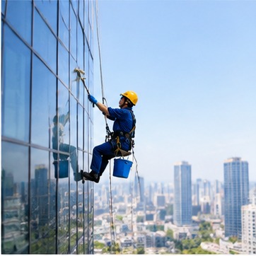外墙清洁作业示意