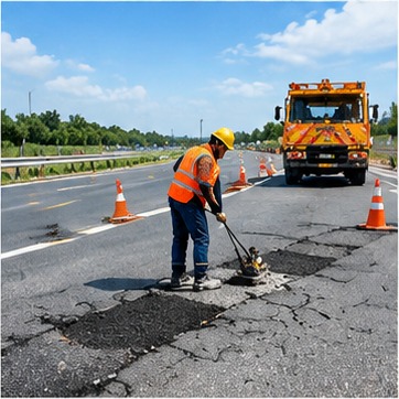 道路维护作业示意