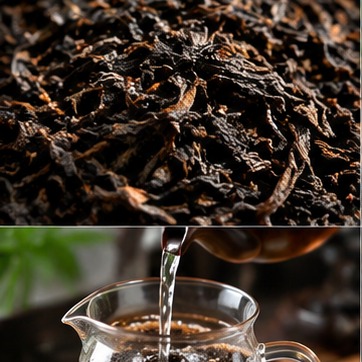 天尖茶叶近景示意